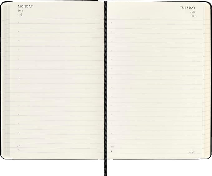 Moleskine Classic 18 Month 2023-2024 Daily Planner, Hard Cover, Large (5" x 8.25"), Black