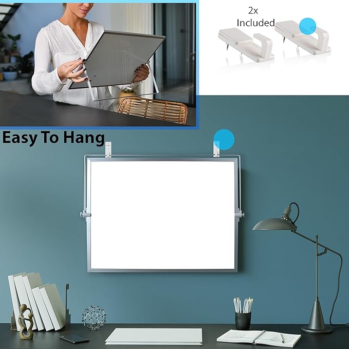 12x16 Magnetic Whiteboard with Stand - Double-Sided Dry Erase Board, Black Frame, 8 Fine-Tip Markers, 4 Magnets & Eraser | Desk, Wall & Lapboard Use