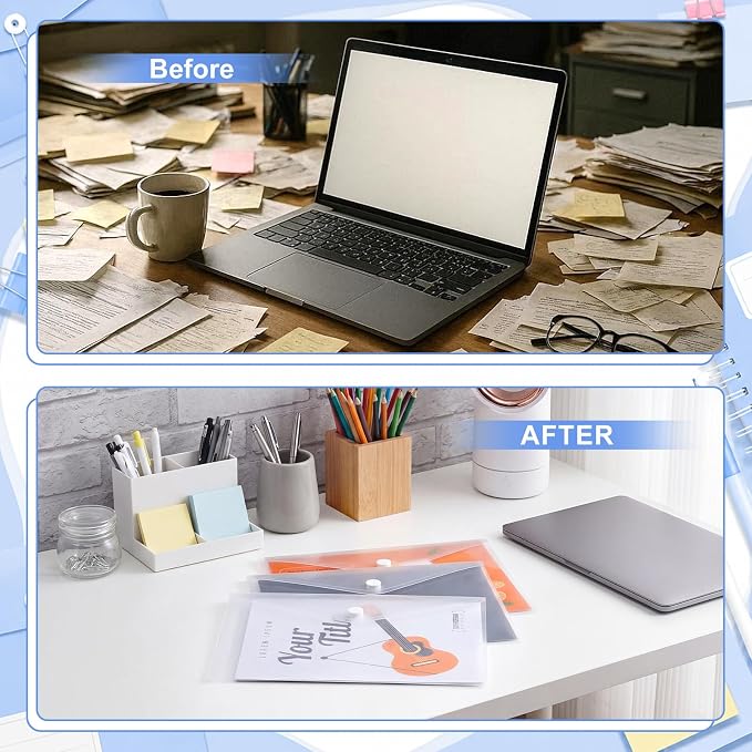 200 Pieces Clear 5x7 Small Plastic Envelopes Receipt Check Storage File Holder Case Waterproof Transparent File Envelopes for Home Office Document Receipt Card Storage