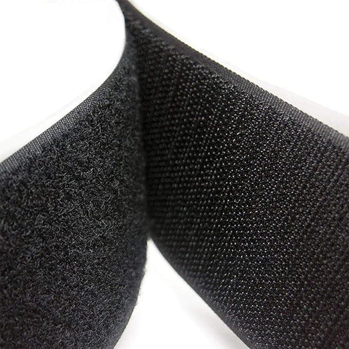 LLPT Hook and Loop Tape 2 Inch x 23 Feet Each Roll Heavy Duty Adhesive Industrial Strength Hook Loop Strip Mounting Tape Indoor and Outdoor Color Black (HTB230)