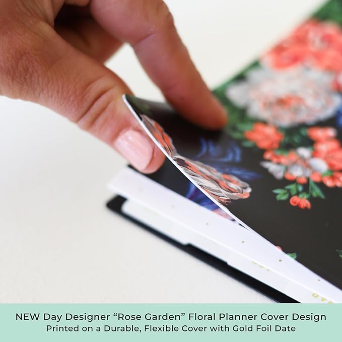 Blue Sky Day Designer 2025-2026 Weekly and Monthly Academic Year Planner Calendar, July 2025 - June 2026, 8.5" x 11", Flexible Cover, Wirebound, Rose Garden