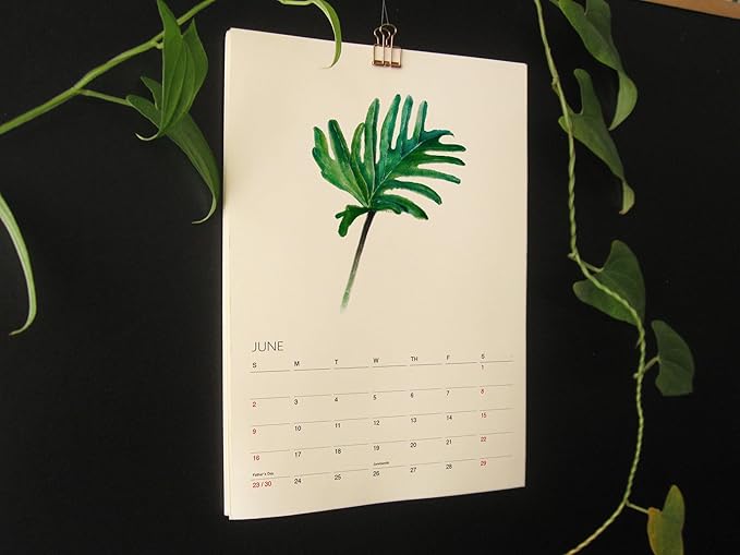 Tropical Plant Art - 2026 Botanical Watercolor Wall Calendar, Foliage Painting Planner, Christmas Gift for Plant Lover, A4 21 x 29.7 cm (2)