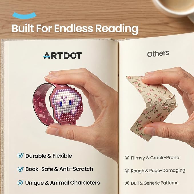 ARTDOT 4 Pack Diamond Art Magnetic Bookmark Kits for Adults, Cute Diamond Painting Reading Bookmarks Gifts for Book Lovers, Retirement, Teachers
