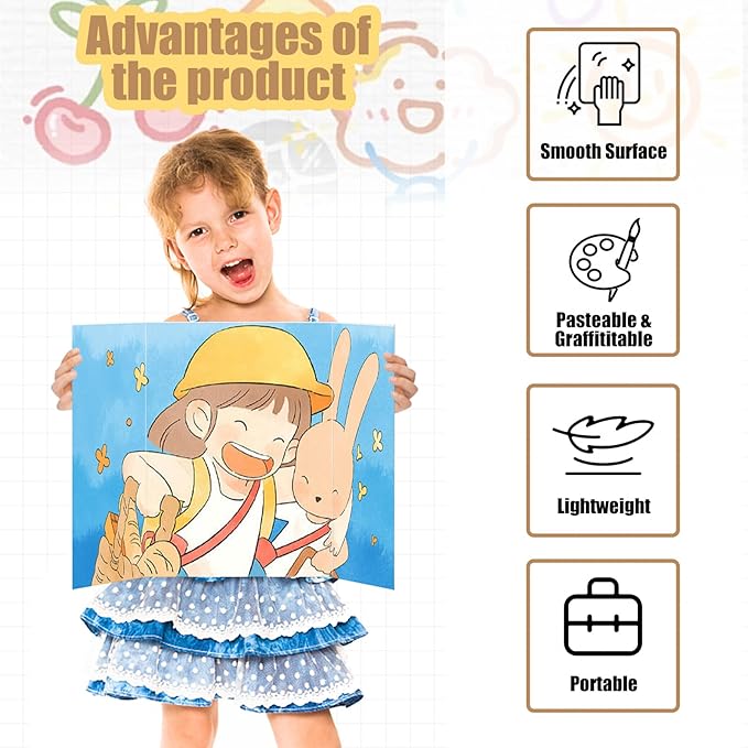 4pcs Trifold Poster Board, 26x17 Inches White Trifold Presentation Display Board Corrugated Project Board for School and Business Project (4 Pcs)