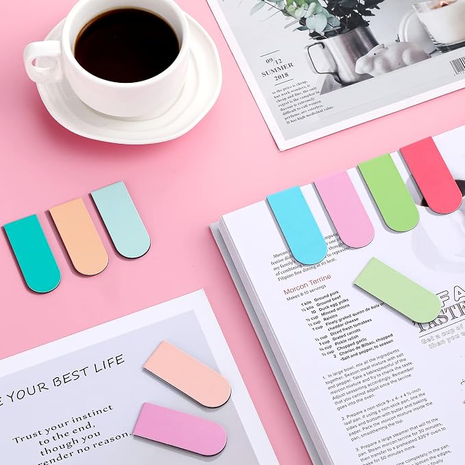 Yeaqee 130 Pcs 130 Pcs Magnetic Bookmarks Bulk Cute Book Marker Clip Planner Bookmark Clip Magnetic Page Markers Reading Accessories for Lovers Women Men Teachers Students
