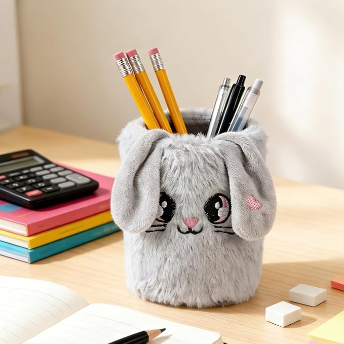 Desktop Pen & Makeup Brush Holder, Stylish Aesthetic Desk Organizer, Multi-Function Stationery Storage Cup for Bedroom School Office