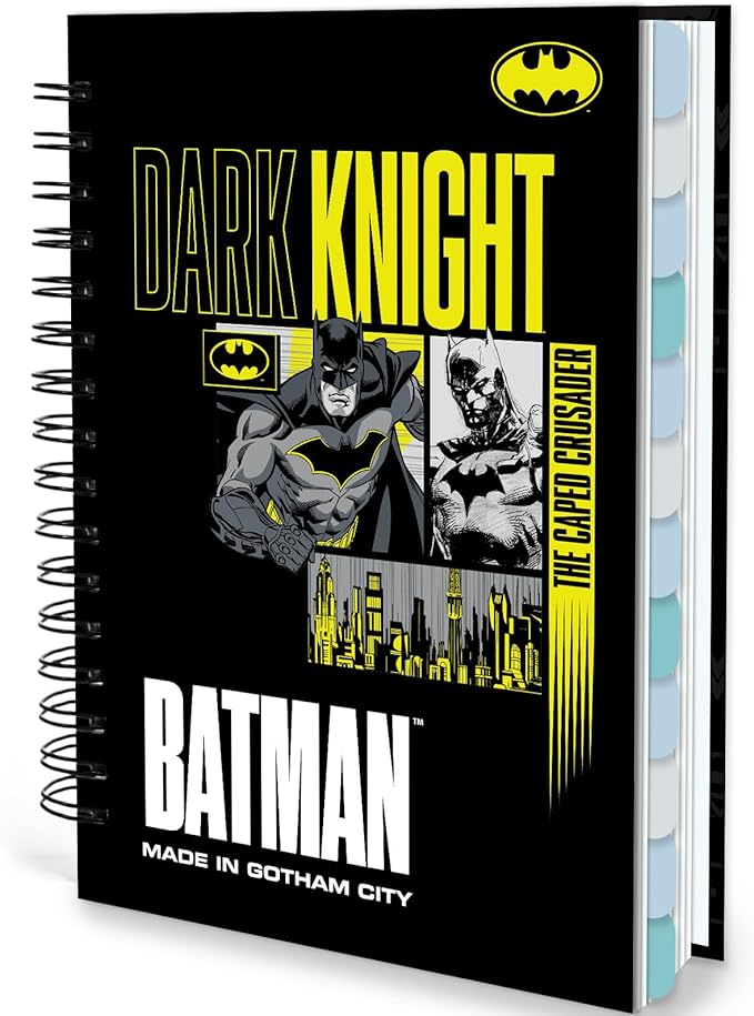 Batman 2026 Planner – Superhero Undated Daily Weekly & Monthly Planner with Calendar & Holiday Tracker, Monthly Tabs, Habit Tracker, 12 Months Spiral Agenda Book for Office School Gift Supplies