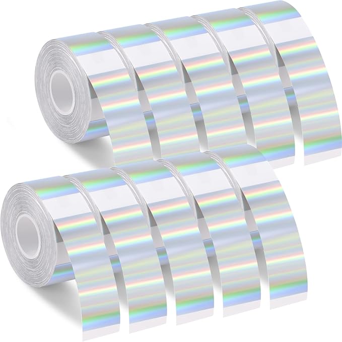 Gersoniel 1600 Pcs Label Tapes Compatible with D30 Label Printer Laminated Labeling Stickers Thermal Labels for Home Office(Holographic Silver,15 x 40 mm)
