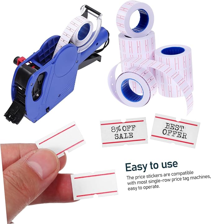 Gadpiparty 10 Rolls Self-Adhesive Pricing Labels for Price Marker Labeler Sturdy Price Sticker Tags 550 Labels Per Roll for Retail Stores and Small Businesses