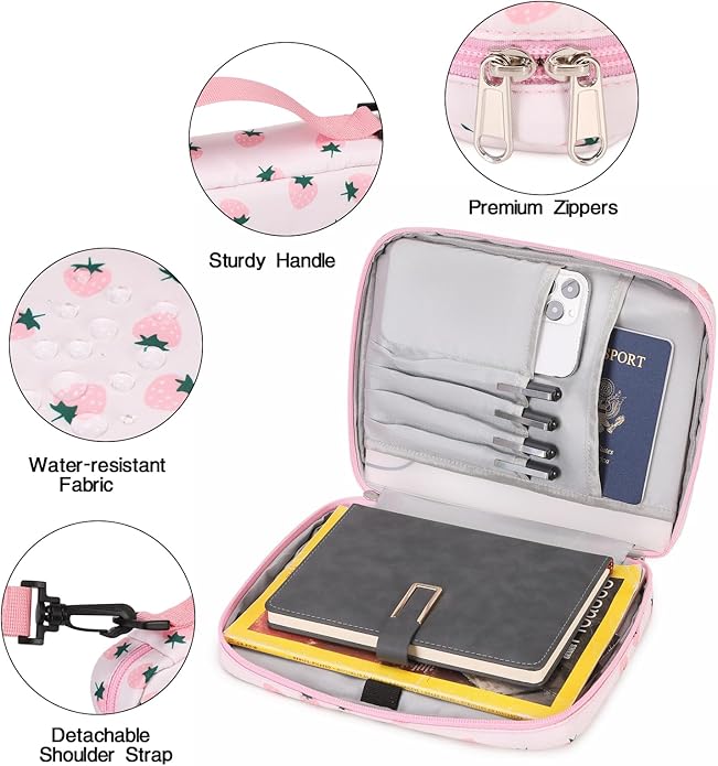 Bible Cover Case for Women Large Bible Cover for Girls Bible Study Supplies Accessories with Handle and Shoulder Strap | Durable