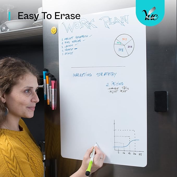 23x15 inch - Magnetic whiteboard for the Fridge - Magnetic Dry Erase Board - Fridge whiteboard - Refrigerator whiteboard - White Board for Fridge - Dry Erase Board Magnetic - Magnetic White Board