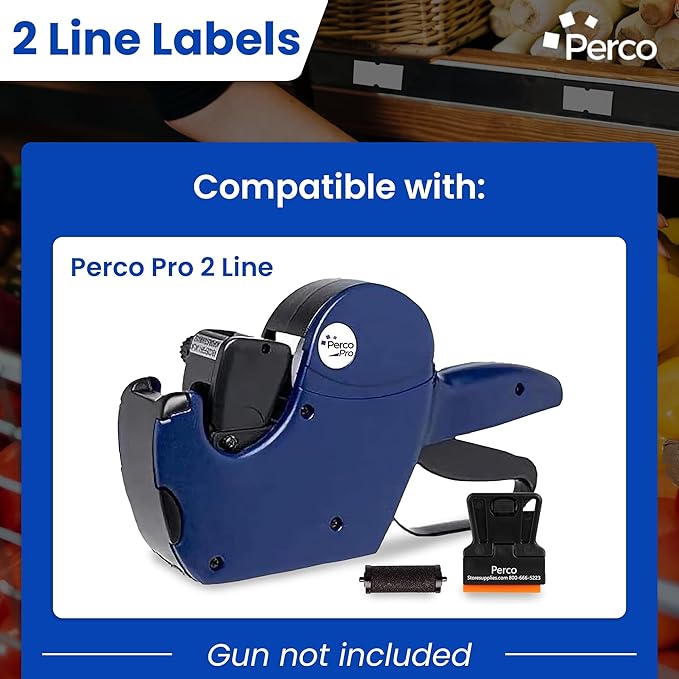 Custom Price and Date Labels for Perco Pro 2 Line Guns - Choose Color, Font and Imprint - 4 Sleeves, 24,000 Labels
