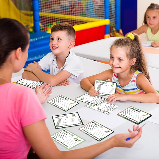 60Pcs Greenery Happy Mail Teacher Notes to Parents Classroom Good Behavior Incentive Motivational Cards Positive Postcards to Send Home for Classroom Kindergarten Elementary School
