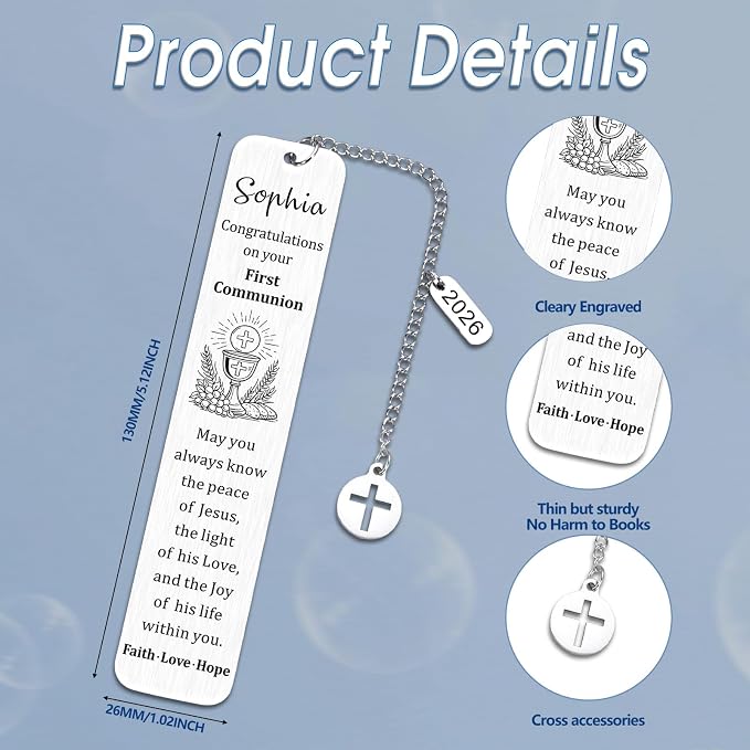 Personalized Bible Bookmarks - Custom Name Inspirational Christian Bible Religious Bookmarks Gifts for Women Men Book Lovers (Style-9)