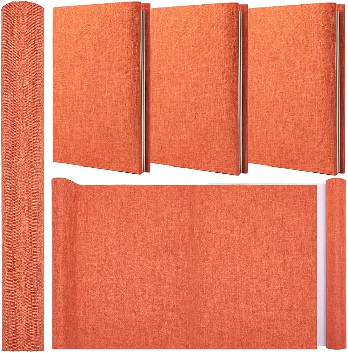CRASPIRE 51 x 11.8 Book Cloth for Book Binding Fabric Surface Paper Backed A4-A8 Coral Color Bookcover Books Album Scrapbooking Archival DIY Covering Protector Bookcloth Bookbinding Supplies