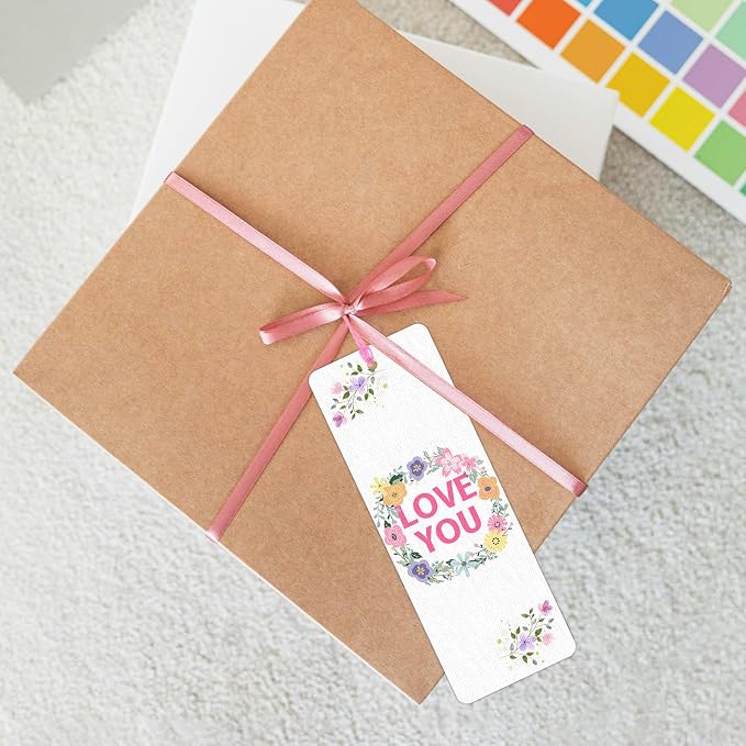 DSYIL 100 Sets Watercolor Paper Bookmarks with Tassels, Blank Book Marks Making Kit, Heavyweight Watercolor Paper Cards Bulk for Classroom Projects and DIY Craft, 5.5 x 2 Inches