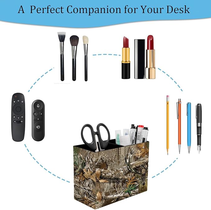 Pen Holder and Anti-Slip Mouse Pad Combination, Makeup Brush Storage Box, Tableware Storage Box, Suitable for Office and Home - Camouflage Giraffe