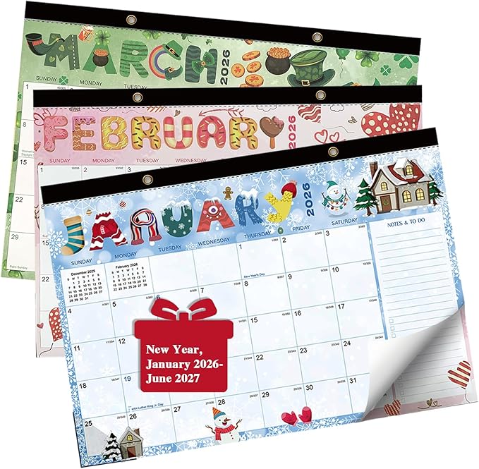 2026–2027 Desk Calendar – 18-Month US Holidays Theme Desk & Wall Calendar, Large 17"x12" Monthly Planner, Cute Aesthetic Organizer, Perfect Christmas & Holiday Gift for Teachers, Moms, and Coworkers