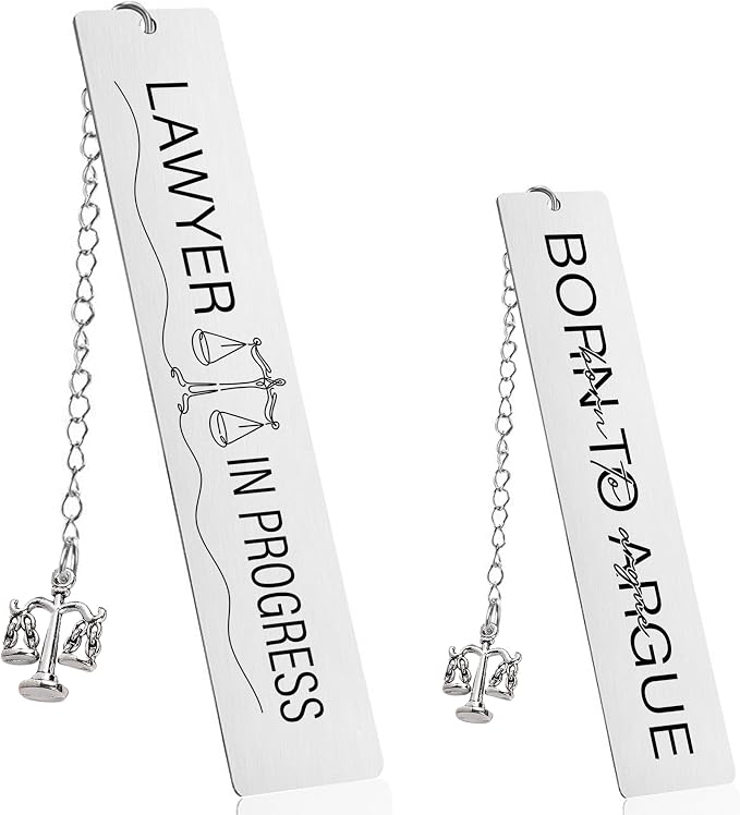 Lawyer Gifts Law Student Bookmark - Double Sided Novelty Law Student Gift for Future Attorneys, Metal Book Marks for Legal Professionals Graduation Birthday