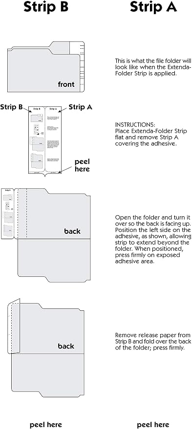 Tabbies 55992 Extenda-Folder Conversion Strips, 100 Box, Manila 3/4 Inch Full End Tab, 4-3/4 x 9-1/2 Inch, Convert File Folders to End Tab Shelf Filing