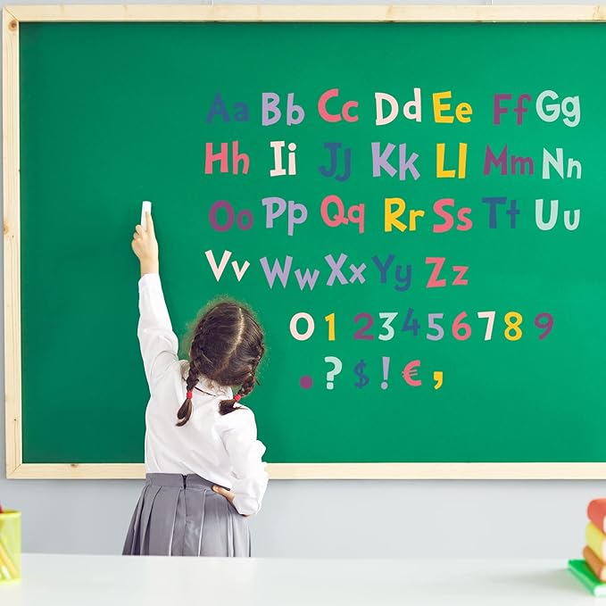 Tenare 268 Pcs Large Bulletin Board Letters 5 Inch Alphabet Combo Set, Chalkboard Poster Letters Cutouts for Board Display Craft Home Wall Decor(Happy Day Color)