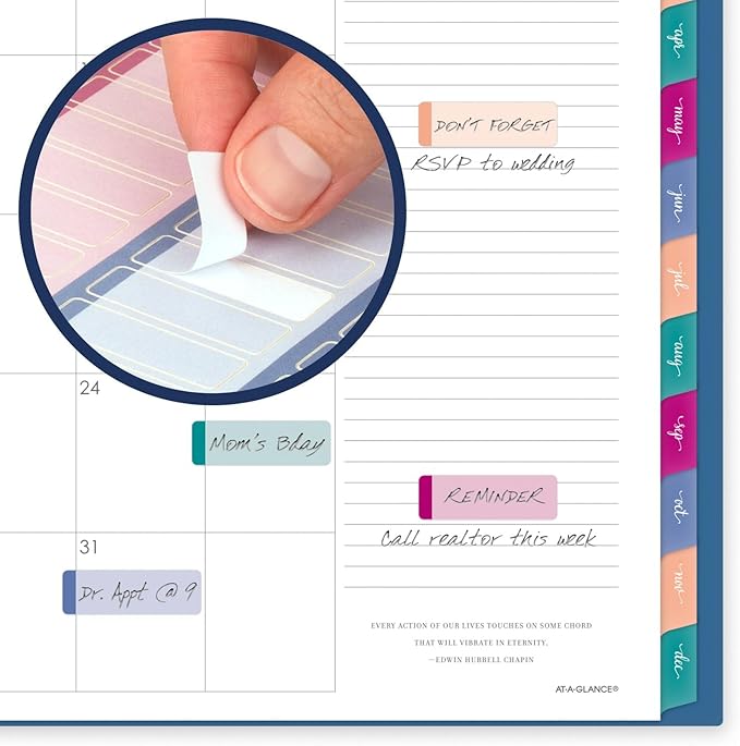 AT-A-GLANCE 2025 Planner, Weekly & Monthly, 7" x 8-3/4", Medium, Harmony, Denim (1099-805-20-25)