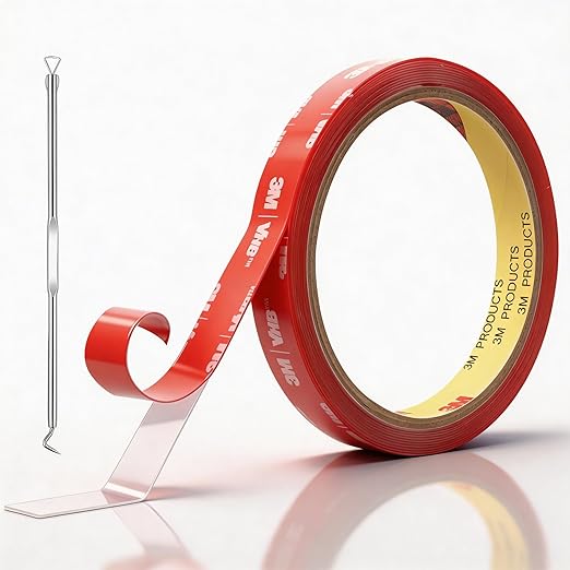 3M Clear Double Sided Tape Heavy Duty Made of VHB 4905 1/2 inch x 10 ft Ultra Thin Strong Adhesive for Electronics, Glass, Automotive Emblem Mounting