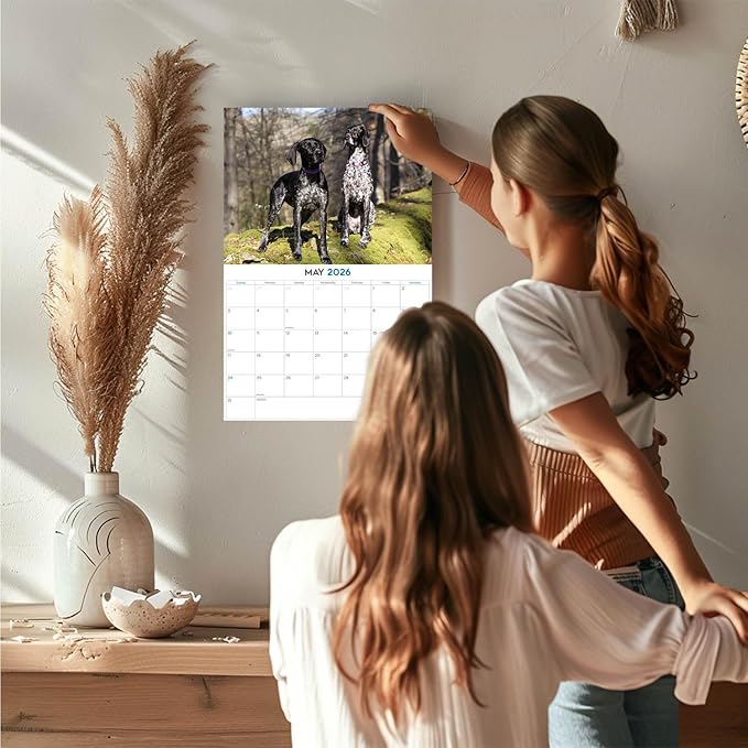 2025 2026 German Shorthair Pointer Calendar - Dog Breed Monthly Wall Calendar - 12" x 18" Open - Thick No-Bleed Paper - Giftable - Academic Teacher's Planner Calendar Organizing & Planning - Made in USA