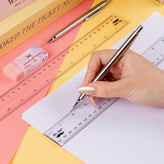 Mr. Pen- Bulk Plastic Rulers, 12 Inch, 50 Pack, Easy-to-Read Markings, Scratch-Resistant Design, Durable Clear Ruler for Crafting Office & School, School Supplies, Bulk Rulers Set, Measuring Tools
