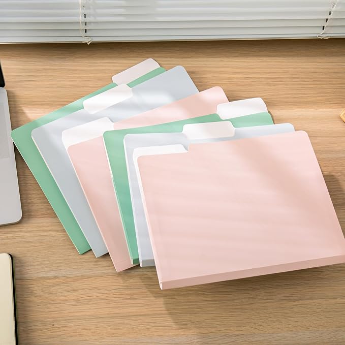Y YOMA 6 Pack Extra Capacity File Folders Letter Size Accordion Decorative File Folder Cute Pretty Colored Filing Folder File Organizers for Office School Home Desktop with 1/3-Cut Tab, Dreamy Color
