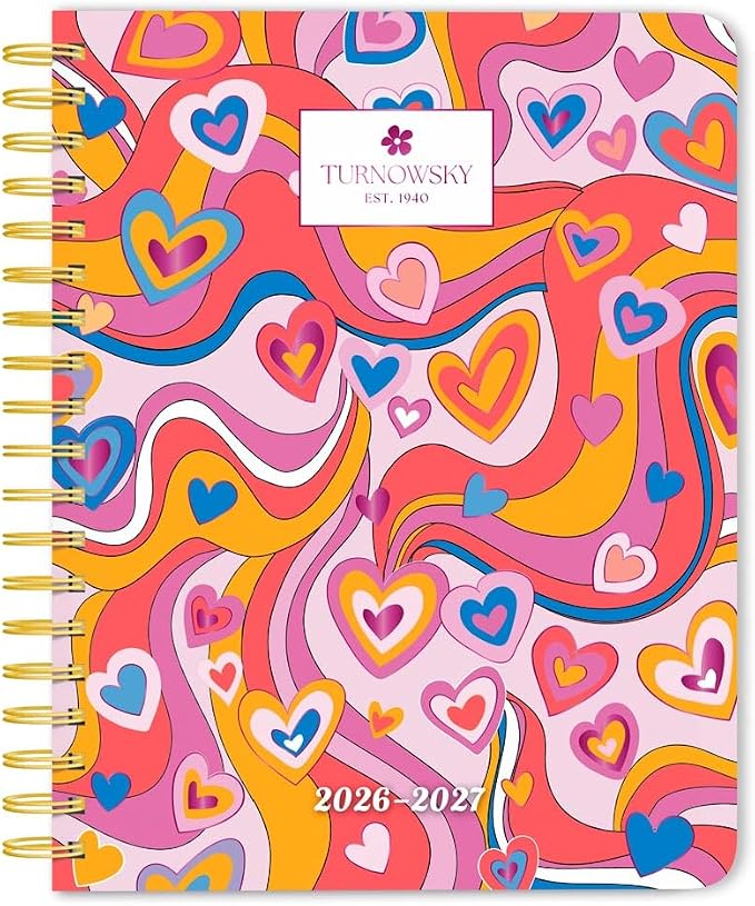 House of Turnowsky OFFICIAL | 2027 6 x 7.75 Inch 18 Months Weekly Desk Planner | Foil Stamped Cover | July 2026 - December 2027 | Plato | Planning Stationery