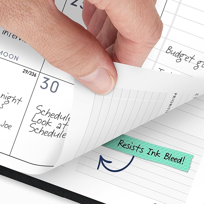 AT-A-GLANCE 2027 Appointment Book Planner, Weekly & Monthly, 8.25" x 11", Half-Hourly, Contemporary, Black (70950X0527)