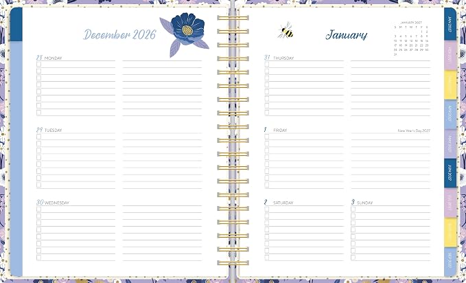 High Note 2027 Planner, 17-Month Weekly & Monthly Hardcover Planner: August 2026 to December 2027, 9" x 10", Garden Bee with Notes, Lists & Reference Pages + Sticker Sheet