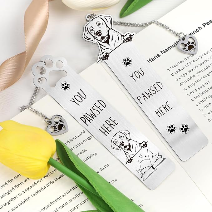 Labrador Funny Dog Bookmark Gift - Shejdgart 2PCS Funny Bookmark for Labrador Retriever Lovers Unique Dog Mom Book Mark Birthday Gifts for Puppy Lovers Bookworm Nerd Women Friends Pet Owners Coworker