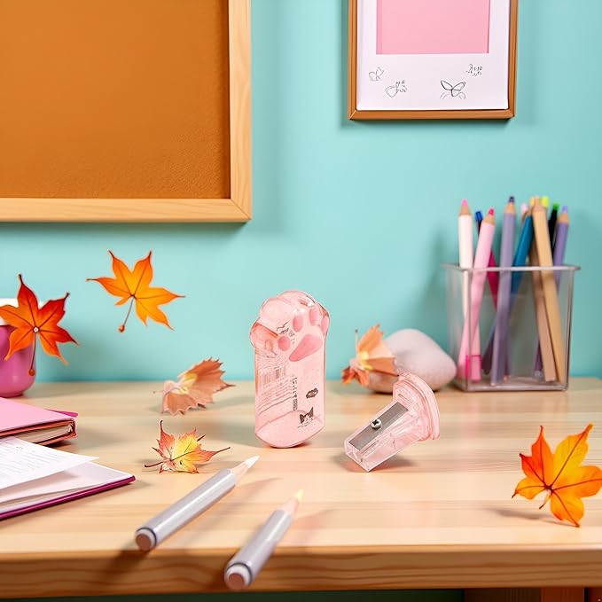 Cute Cat Paw Pencil Sharpener Kawaii Supplies Student Prize Kids Gift Kawaii Pencil Sharpener Cat School Supplies for Kids Girls Cat Lovers Office School Home Writing and Correction Supplies