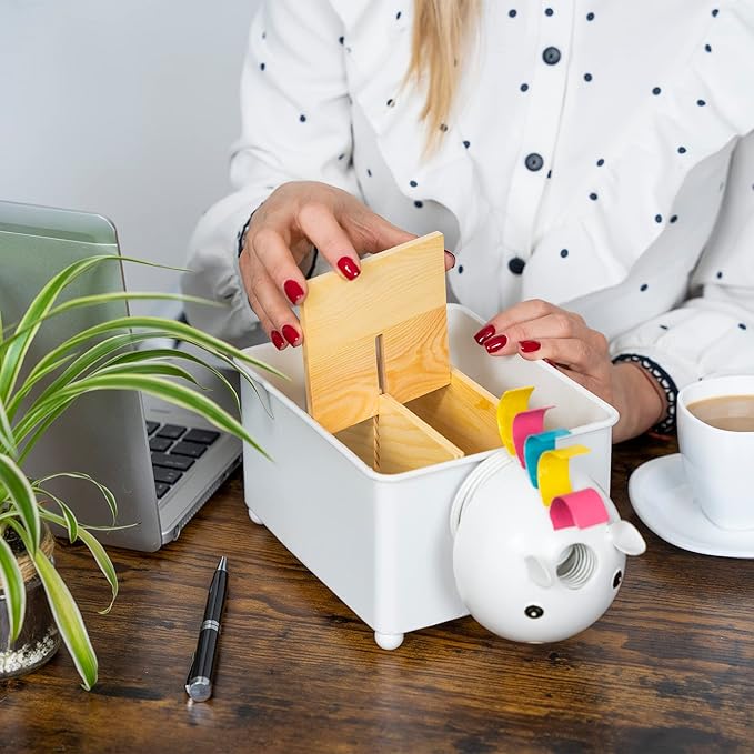 Made Easy Kit Desk Organizer, 1-5 Module Compartments - Storage for Stationery Supplies, Accessories, brushes - Home, Office, School, Dorm, Studio - Build in Pen & Pencil Holder (White Unicorn)