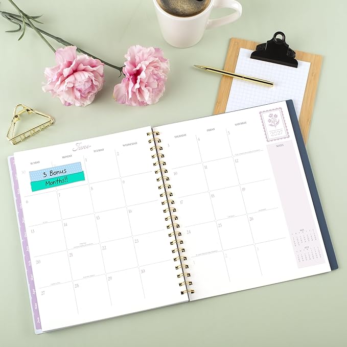 Cambridge Planner 2026-2027 Weekly & Monthly Academic 12-Month July-June, 8-1/2" x 11", Cherrywood Lane, Cosmo Garden (CL17-905A)