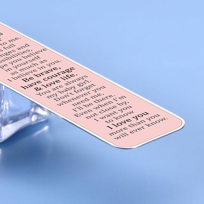 Daughter 5th 6th Graduation Gifts for Her to My Daughter Bookmark from Mom Dad 16th 18th Birthday Gift for Teen Girls Wedding Anniversary for Women Back to School Supplies