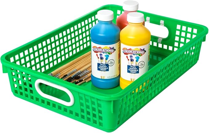 Really Good Stuff Small Desktop Paper Storage Baskets, 14" x 10" x 3.25", 6 Pack, Tropics, Versatile Storage Solution for Classroom, Home and Office, Toy Storage, Multi-Purpose