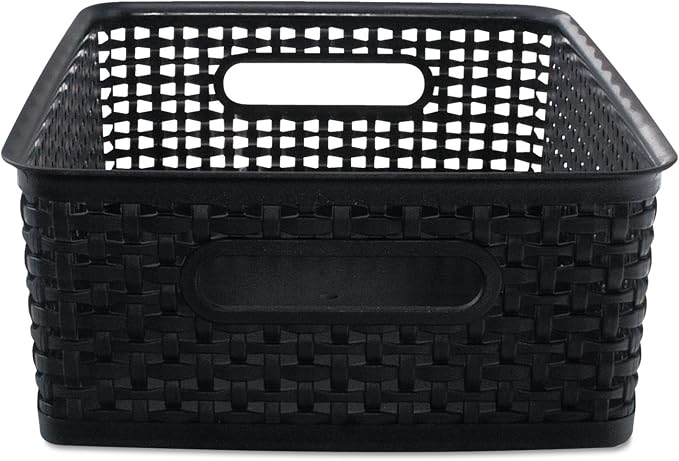 Advantus 40327 Weave Bins, 13 7/8 x 10 1/2 x 4 3/4, Plastic, Black, 2 Bins