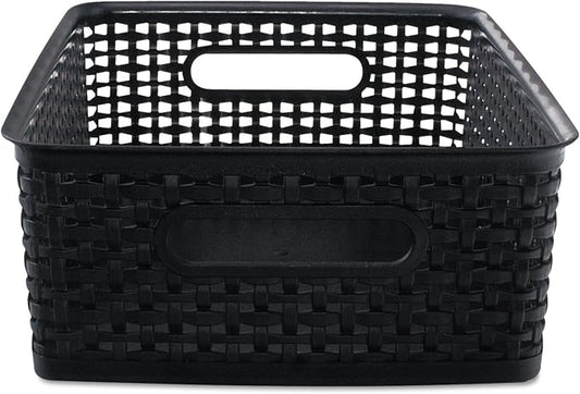Advantus 40327 Weave Bins, 13 7/8 x 10 1/2 x 4 3/4, Plastic, Black, 2 Bins