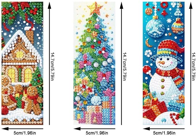 ARTopet 6Pcs DIY Diamond Art Painting Bookmarks with Colorful Butterfly Pendant PET Bookmark Ornament Double Sided Pattern Single Sided Diamond Book Marker Clip Gifts Tags-02