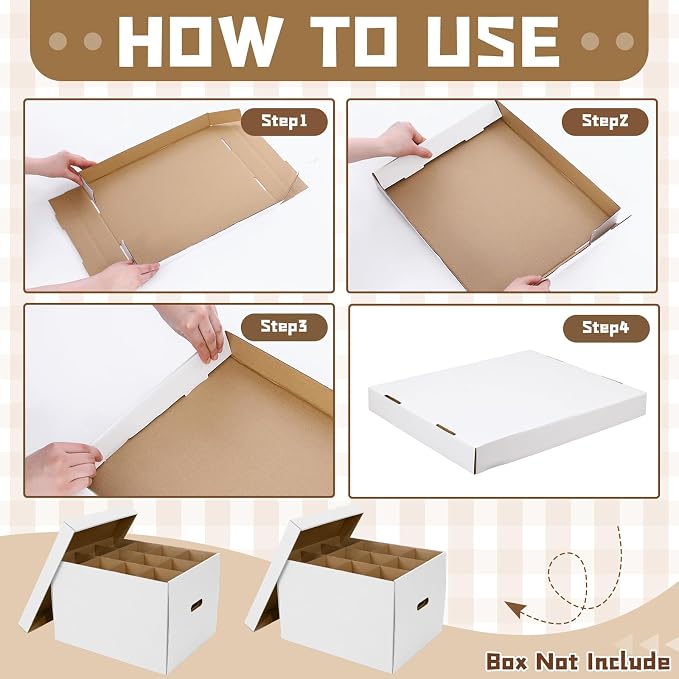 Gilprop 20 Pack File Box Lids, Fits for 15" x 12" x 10" Cardboard Letter or Legal File Moving Boxes Covers for Packing Moving and Storage Supplies, Box Not Include(White)