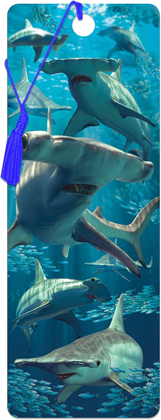 3D LiveLife Bookmark - Hammerhead Shark from Deluxebase. Cute Lenticular Shark Page Marker. Animal Themed Accessories for Book Lovers. Small Gifts for Men, Women, Writers and Teachers.