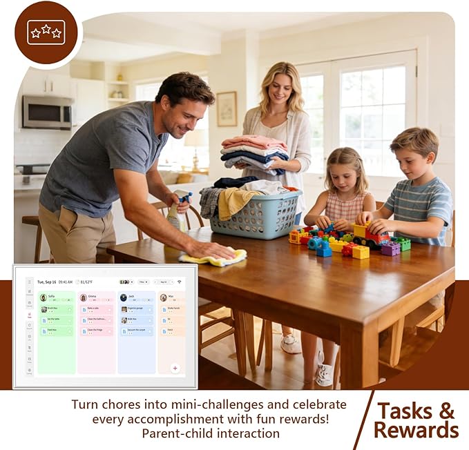 Whale Framely 10.1 Inch Digital Wall Calendar, Smart Family Schedule & Chore Chart, IPS FHD Touchscreen Wall Planner with Auto-Rotate, Wall Organizer, Gift for Women/Mom