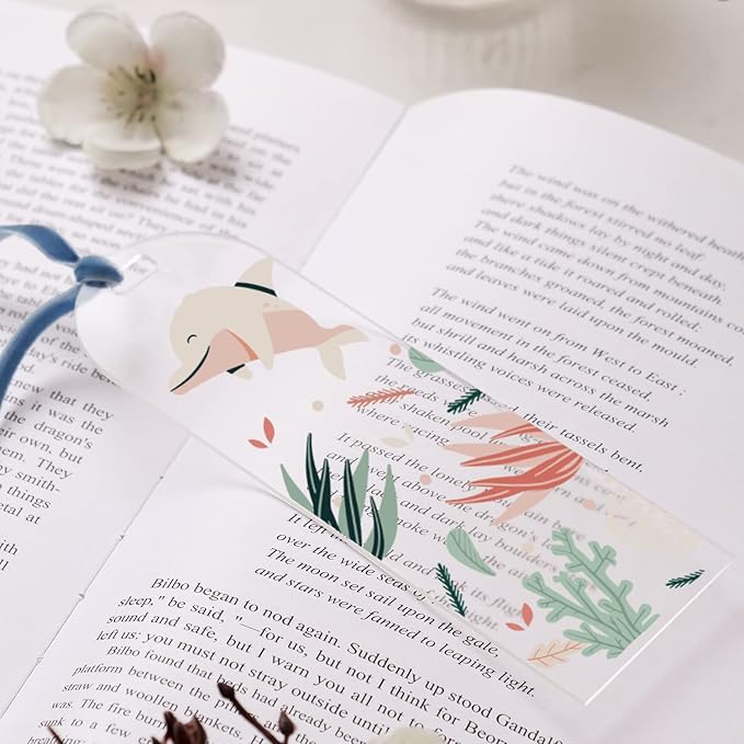 UNIQOOO Clear 6x2” Acrylic Bookmark, 20pcs 1.5mm Thick, DIY Acrylic Blanks, Personalized Journal Planner Bookmark, Gift