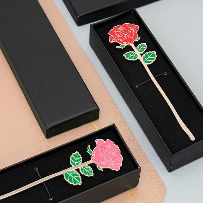 Metal Red Rose Pink Rose Bookmark Gift, Bookmarks for Women Mother's Day, Girlfriend and Friend Graduation, Teacher's Day, Thanksgiving, Cute Bookmarks for Book Lovers