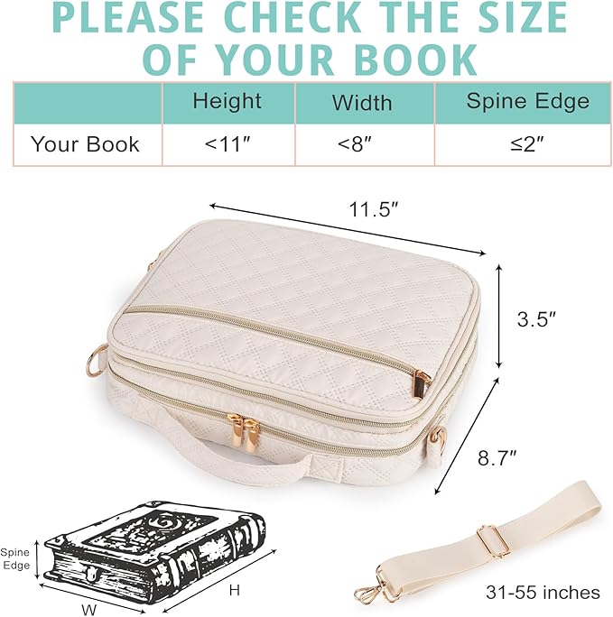 2 Layers Bible Cover for Women,Large Bible Case with Handles Shoulder Strap,Carrying Bible Bag Scripture Case Church Bag Bible Protective with Pocket