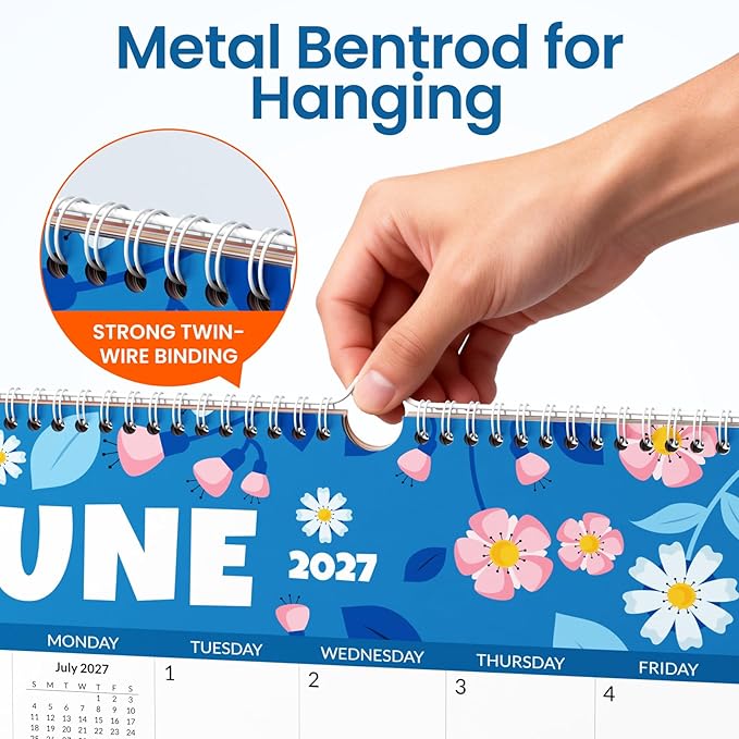 SUNEE Wall Calendar 2026-2027 18 Months Jul. 2026 - Dec. 2027, 14.5"x11.5" Big Grid Hanging Calendar with Note for Organizing & Planning, Monthly Calendar 2026-2027 with Last Month and Next Month, Seasons Color
