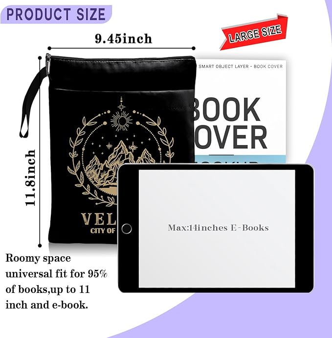 Velaris The City of Starlight Inspired Gift, City of Starlight Merch Pattern Reusable Book Pouch, Book Sleeve for Book Lovers Kindle Sleeve Pouch, Bookish Gifts for Readers